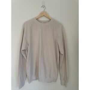 PerfectWhiteTee USA-Made 100% Cotton Cream Crewneck Sweatshirt M/L